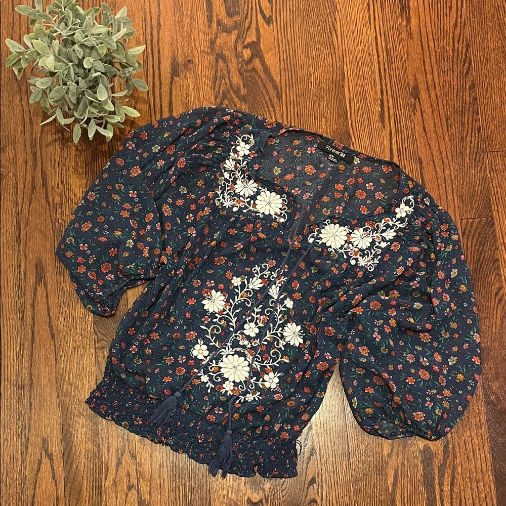 Cutest Boho Floral Embroidered Top